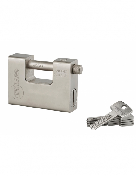Cadenas à clé Thor, acier, chantier, anse acier, 94mm, 5 clés réversibles - THIRARD FBA