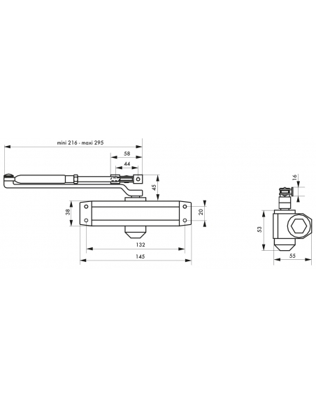 Ferme-porte automatique hydraulique - 30kg, laqué gris - THIRARD FBA