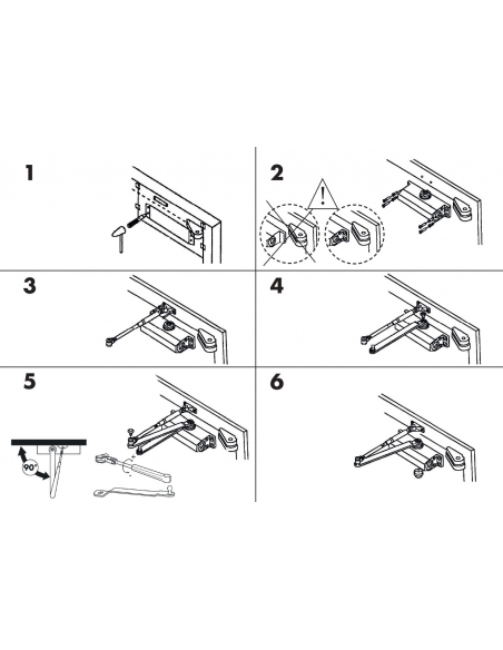 Ferme-porte automatique hydraulique - 30kg, laqué gris - THIRARD FBA