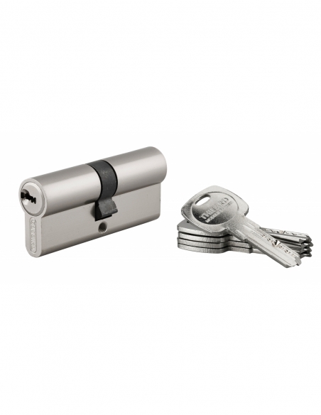 Cylindre de serrure double entrée Trafic 6, 35x35mm, anti-arrachement, anti-perçage, nickel, 5 clés - THIRARD FBA