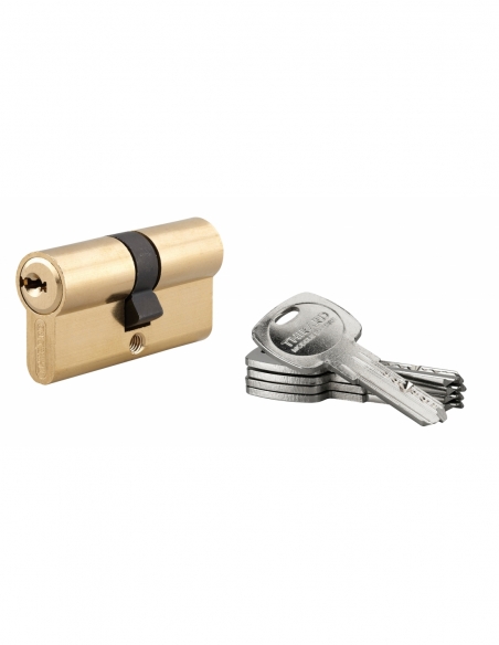 Cylindre de serrure double entrée Trafic 6, 30x30mm, anti-arrachement, anti-perçage, laiton, 5 clés - THIRARD FBA