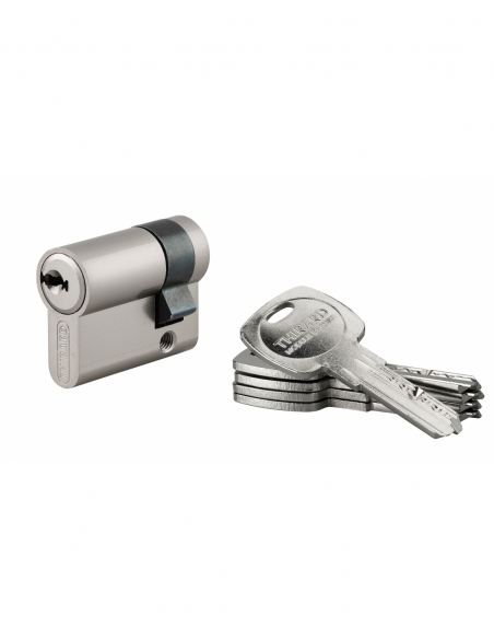Demi-cylindre de serrure Trafic 6, 30x10mm, anti-arrachement, anti-perçage, nickel, 5 clés - THIRARD FBA