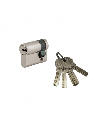 Demi-cylindre de serrure Tiger 6, 30x10mm, nickel, anti-arrachement, anti-perçage, 5 clés - SP FBA