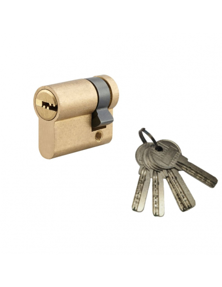 Demi-cylindre de serrure 5G, 30x10mm, laiton, anti-arrachement, 5 clés - SP FBA