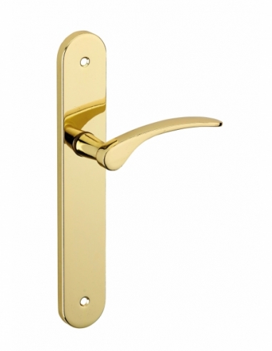 Ensemble de poignées pour porte intérieure Dionysos sans trou, carré 7mm, entr'axes 195mm, laitonné - THIRARD FBA