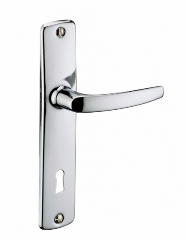 Ensemble de poignées pour porte intérieure Abbeville trou de clé, carré 7mm, entr'axes 165mm, chromé - THIRARD FBA