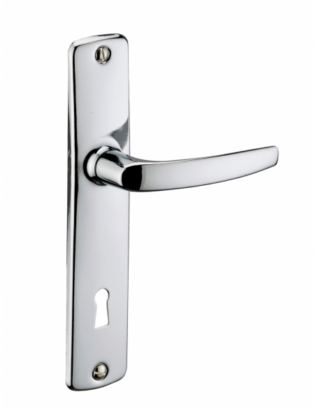 Ensemble de poignées pour porte intérieure Abbeville trou de clé, carré 7mm, entr'axes 165mm, chromé - THIRARD FBA