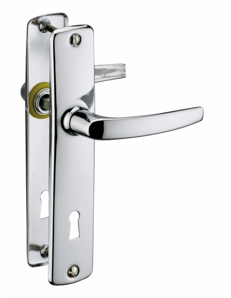 Ensemble de poignées pour porte intérieure Abbeville trou de clé, carré 7mm, entr'axes 165mm, chromé - THIRARD FBA