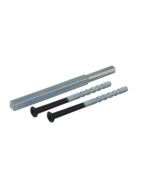 Ensemble de poignées pour porte palière Sultane trou de cylindre, carré 7mm, entr'axes 195mm, noir - THIRARD FBA