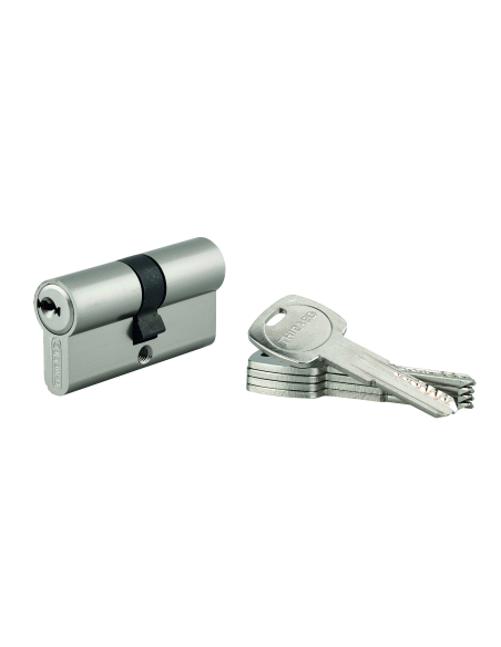 Cylindre Trafic 6 30x30mm, nickelé, 5 clés - THIRARD Cylindres à double entrée