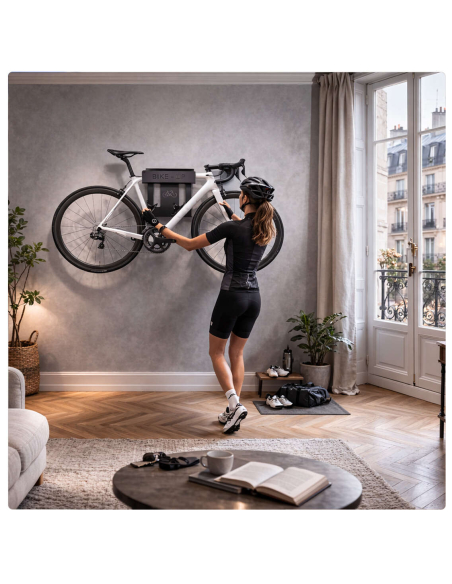 Porte-vélo mural BikeUp, support de rangement pour vélo, fixation murale noir - THIRARD Porte-vélo
