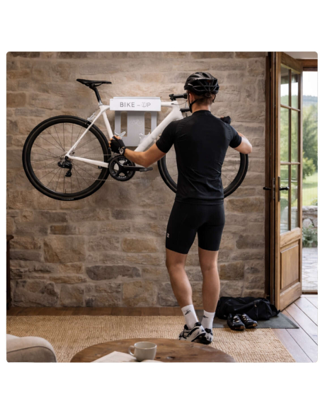Porte-vélo mural BikeUp, support de rangement pour vélo, fixation murale blanc - THIRARD Porte-vélo