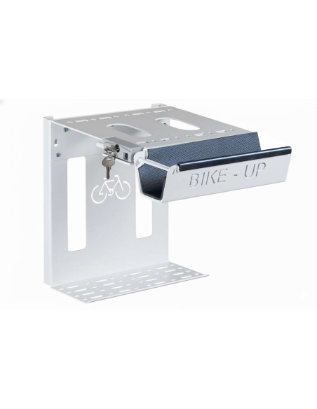 Porte-vélo mural avec verrouilleur BikeUp, support de rangement pour vélo, fixation murale blanc - THIRARD Porte-vélo