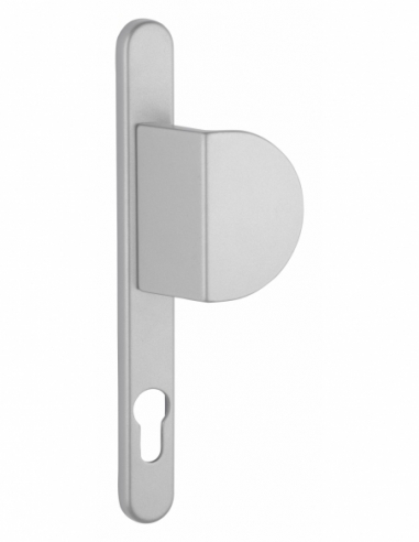 Ensemble de poignées pour porte d'entrée palière Sultane trou de cylindre, carré 8mm, entr'axes 195mm, argent - THIRARD FBA