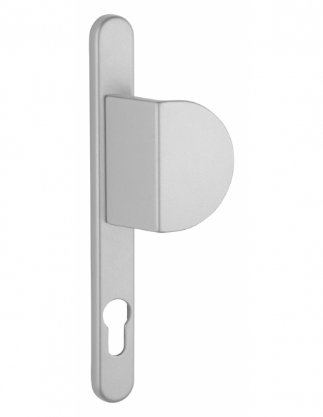 Ensemble de poignées pour porte d'entrée palière Sultane trou de cylindre, carré 8mm, entr'axes 195mm, argent - THIRARD FBA