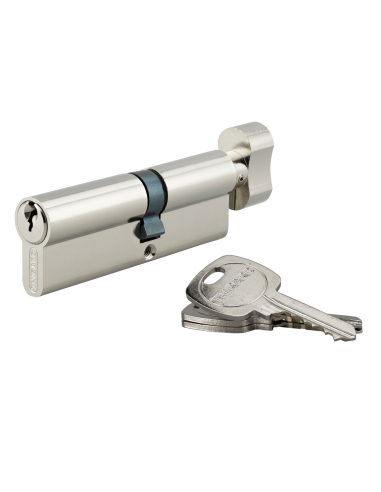 Cylindre de serrure à bouton STD, anti-arrachement, 40Bx50mm, nickelé, 3 clés - Thirard FBA