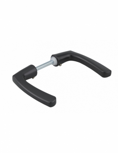 Paire de béquilles pour porte, carré 6x110mm, 1 portée, noir - THIRARD FBA