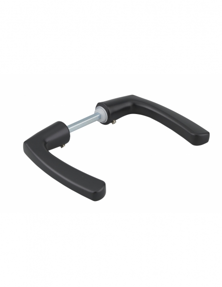 Paire de béquilles pour porte, carré 6x110mm, 1 portée, noir - THIRARD FBA