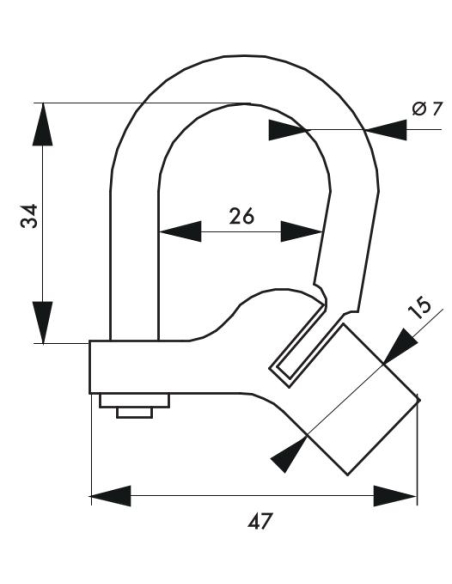 Cadenas d’artillerie 29 , talon coudé, anse acier zingué, condamnation triangle 5 mm - THIRARD FBA