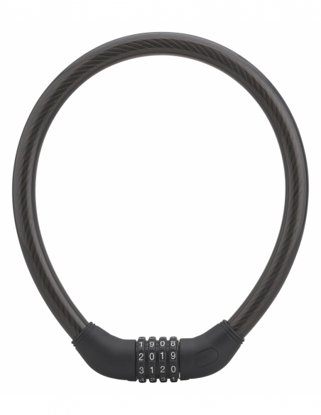 Antivol à combinaison Twisty, 4 chiffres, câble acier, vélo, 18mmx0.6m, noir - THIRARD FBA