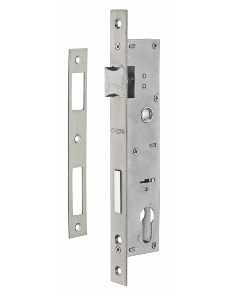 Boitier de serrure encastrable à cylindre pour menuiserie métallique, axe 26mm, bouts carrés, inox - THIRARD FBA