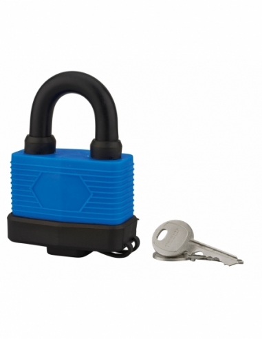Cadenas à clé Slice, acier, extérieur, anse acier, 65mm, 2 clés - THIRARD FBA