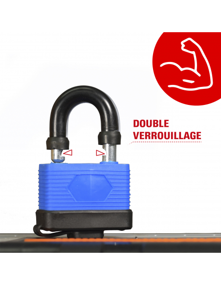 Cadenas à clé Slice, acier, extérieur, anse acier, 65mm, 2 clés - THIRARD FBA