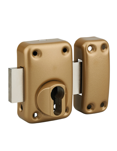 Boitier de verrou CAPITAL pour porte d'entrée, époxy or - Thirard FBA