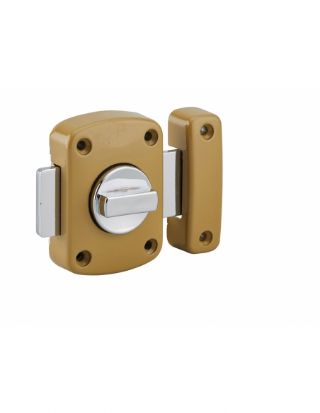 Verrou à bouton Alouette pour porte intérieure, 50mm, acier, époxy bronze - THIRARD FBA