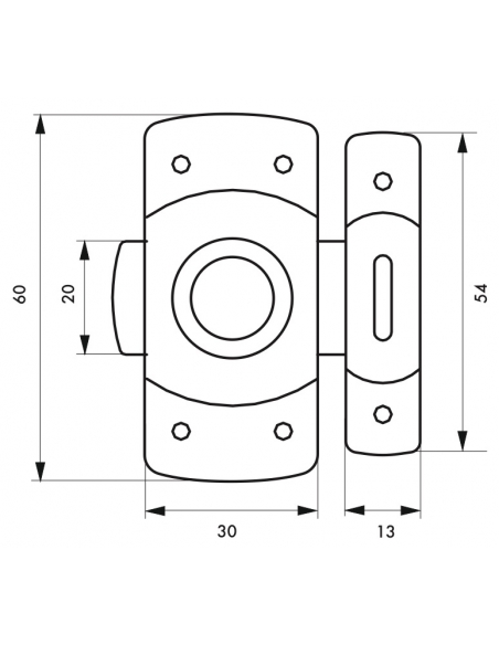 Verrou pour porte d'ameublement, 30mm, blanc - THIRARD FBA