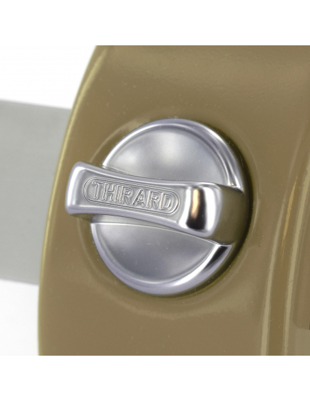 Verrou à bouton Design 5 pour porte d'entrée, cylindre 50mm, acier, 3 clés, bronze - THIRARD FBA