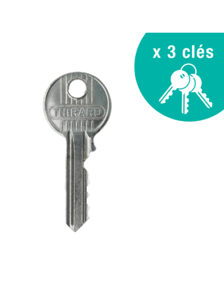 Verrou à bouton Design 5 pour porte d'entrée, cylindre 50mm, acier, 3 clés, bronze - THIRARD FBA
