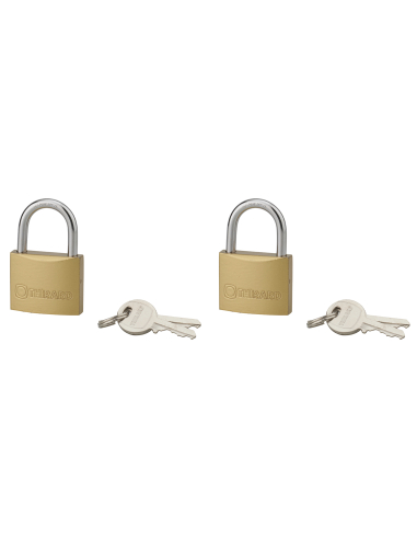 Lot de 2 cadenas TYPE 1, intérieur, 35mm, anse acier cémenté, 4 clés, s'entrouvrant - THIRARD FBA