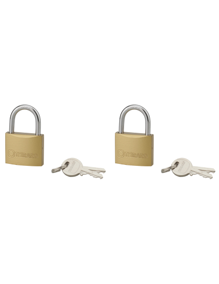 Lot de 2 cadenas TYPE 1, intérieur, 35mm, anse acier cémenté, 4 clés, s'entrouvrant - THIRARD FBA