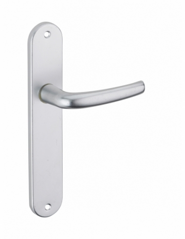 Ensemble de poignées pour porte intérieure Maia sans trou, carré 7mm, entr'axes 195mm, argent - THIRARD FBA