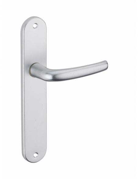 Ensemble de poignées pour porte intérieure Maia sans trou, carré 7mm, entr'axes 195mm, argent - THIRARD FBA