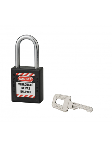 Cadenas de consignation 40mm, anse 38mm, Noir, variure B - Thirard Cadenas de consignation
