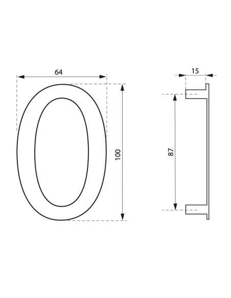 Chiffre 0 à visser, inox, H.100mm - THIRARD FBA