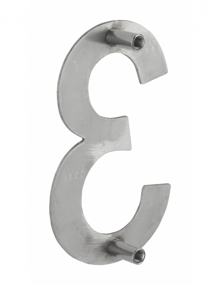 Chiffre 3 à visser, inox, H.100mm - THIRARD Chiffres maison extérieur
