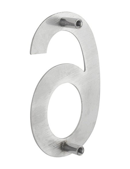 Chiffre 6 à visser, inox, H.100mm - THIRARD Chiffres maison extérieur