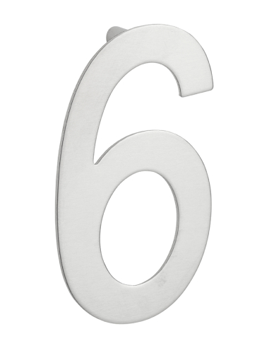 Chiffre 6 à visser, inox, H.100mm - THIRARD Chiffres maison extérieur