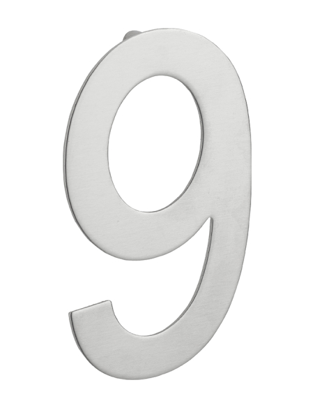 Chiffre 9 à visser, inox, H.100mm - THIRARD Chiffres maison extérieur
