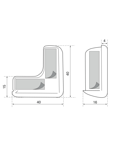 Lot de 4 protège coins transparents en forme L - THIRARD Protection de la personne
