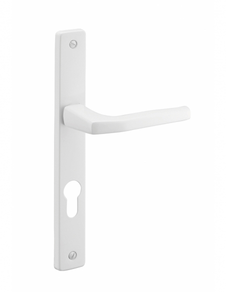 Paire de poignées trou de cylindre Picardie pour porte d'entrée, laqué blanc - THIRARD Poignée de porte d'entrée (cylindre)