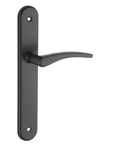 Ensemble de poignées pour porte intérieure Vesta sans trou, carré 7mm, entr'axes 195mm, noir - THIRARD Poignée de porte intér...