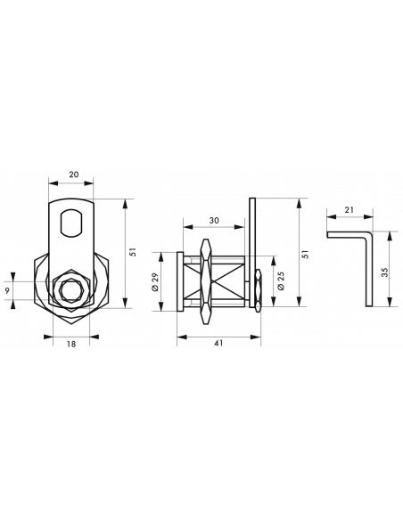 Serrure batteuse filetée et clipsable pour boîte aux lettres, épaisseur maxi 23mm - THIRARD Serrure boîte aux lettres
