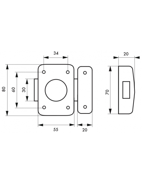 Verrou à bouton Trident pour porte intérieure, simple entrée, acier, époxy bronze - THIRARD Verrous