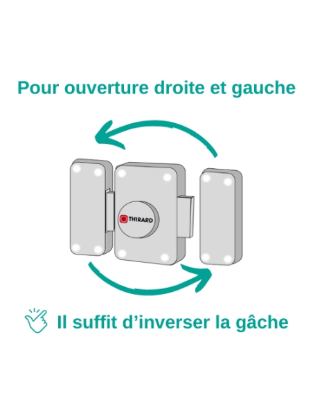 Verrou à bouton Trident pour porte intérieure, simple entrée, acier, époxy bronze - THIRARD Verrous