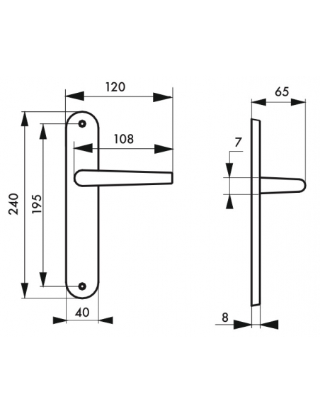 Ensemble de poignées pour porte intérieure Vesta sans trou, carré 7mm, entr'axes 195mm, nickelé satiné - THIRARD Poignée de p...