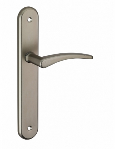 Ensemble de poignées pour porte intérieure Vesta sans trou, carré 7mm, entr'axes 195mm, nickelé satiné - THIRARD Poignée de p...